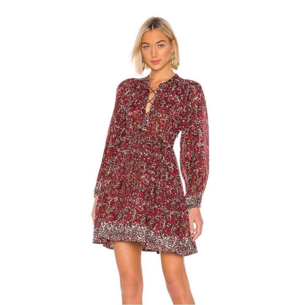 Ulla Johnson Red Asimar Cotton Dress in Henna